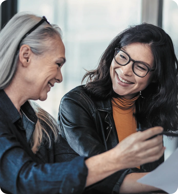 Women smiling